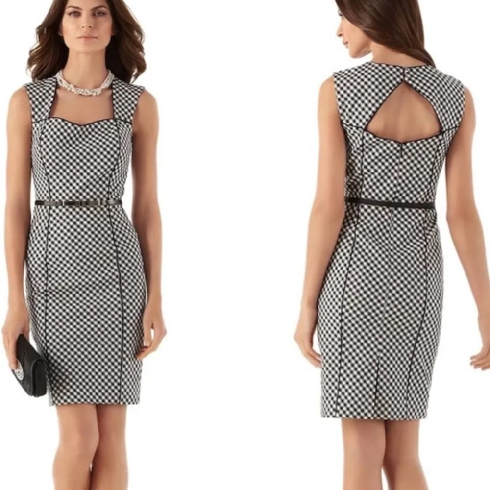White House Black Market Black and White Backless Dress